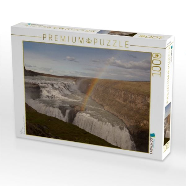 Produktbild: CALVENDO Puzzle Gulfoss | 1000 Teile Lege-Gr&ouml;&szlig;e 64x48cm Foto-Puzzle f&uuml;r gl&uuml;ckliche Stunden
