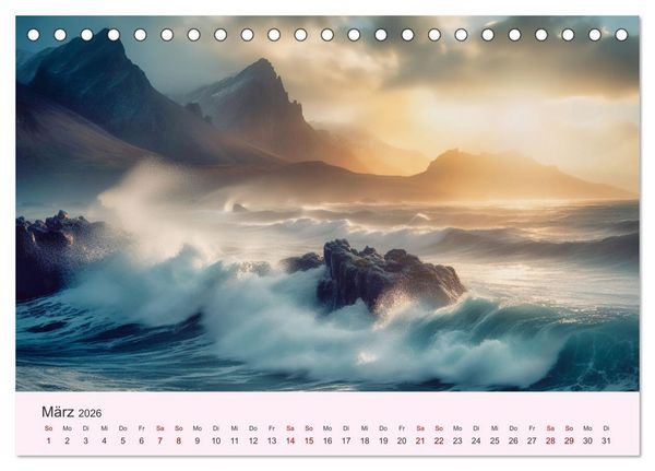 Produktbild: Sturmgetrieben - Der wilde K&uuml;stenkalender (Tischkalender 2026 DIN A5 quer), CALVENDO Monatskalender
