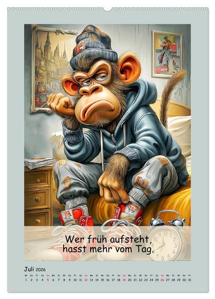 Produktbild: Affengeil. Humor aus dem Gro&szlig;stadtdschungel (hochwertiger Premium Wandkalender 2026 DIN A2 hoch), Kunstdruck in Hochglanz