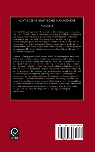 Produktbild: Advances in Health Care Management
