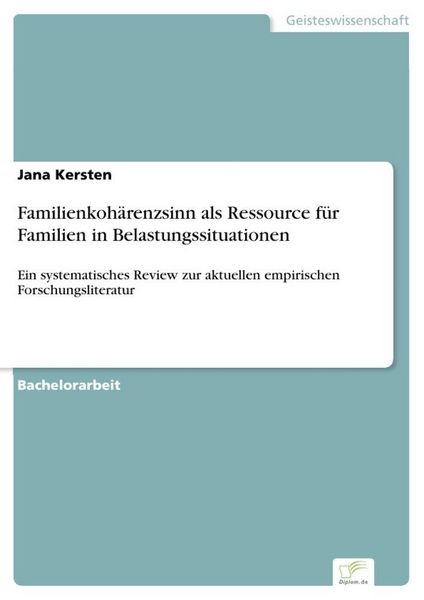 Produktbild: Familienkoh&auml;renzsinn als Ressource f&uuml;r Familien in Belastungssituationen