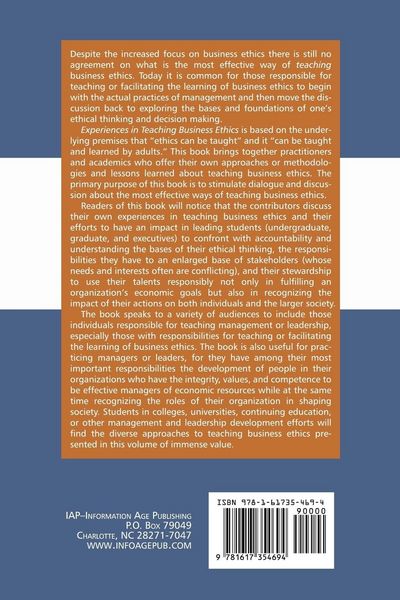 Produktbild: Experiences in Teaching Business Ethics