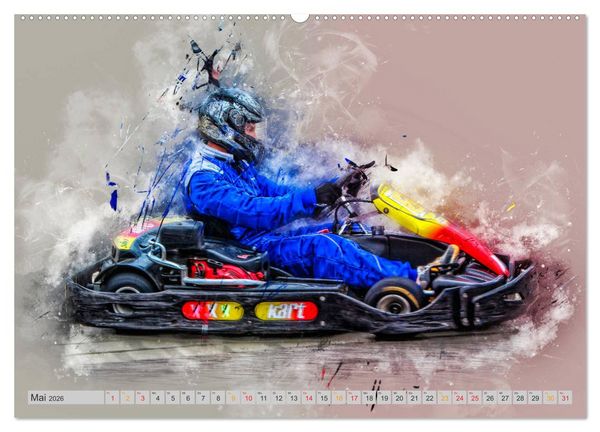 Produktbild: GoKart - extrem cool (Wandkalender 2026 DIN A2 quer), CALVENDO Monatskalender