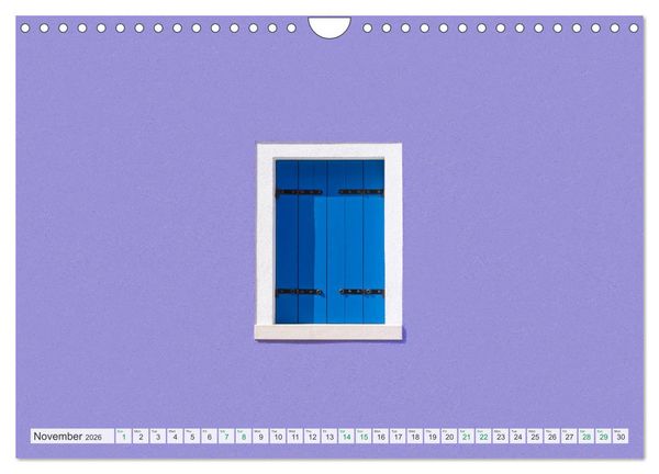 Produktbild: Burano and Minimalism (Wall Calendar 2026 DIN A4 landscape), CALVENDO 12 Month Wall Calendar