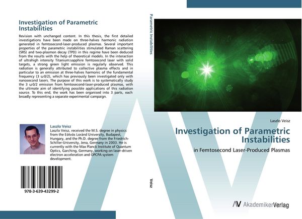 Produktbild: Investigation of Parametric Instabilities