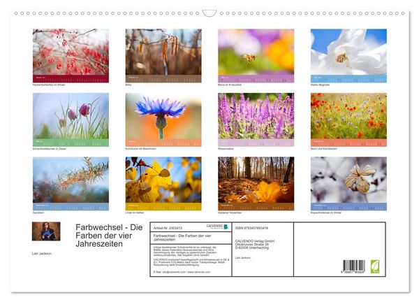 Produktbild: Farbwechsel - Die Farben der vier Jahreszeiten (Wandkalender 2026 DIN A2 quer), CALVENDO Monatskalender