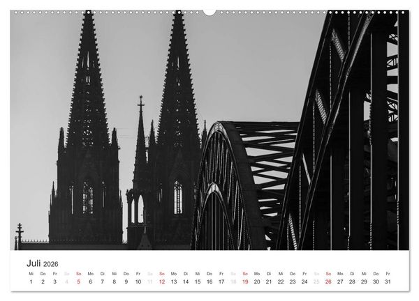 Produktbild: K&ouml;ln - monochrome Ansichten (Wandkalender 2026 DIN A2 quer), CALVENDO Monatskalender