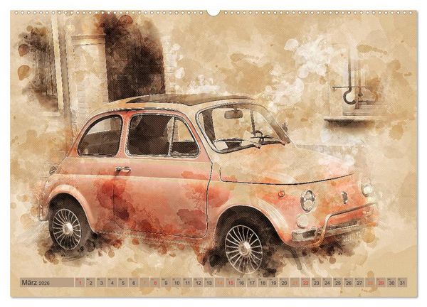 Produktbild: Kult-Autos, Nuova 500 (Wandkalender 2026 DIN A2 quer), CALVENDO Monatskalender