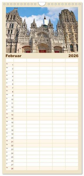 Produktbild: Familienplaner 2026 - Normandie - Frankreichs wundersch&ouml;ner Norden mit 5 Spalten (Wandkalender, 21 x 45 cm) CALVENDO