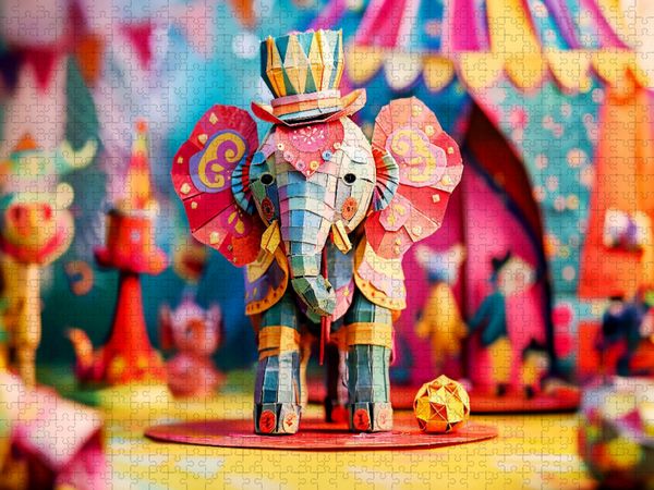 Produktbild: CALVENDO Puzzle Fu&szlig;ballelefant im Zirkus | 2000 Teile Lege-Gr&ouml;&szlig;e 90x67cm Foto-Puzzle f&uuml;r gl&uuml;ckliche Stunden
