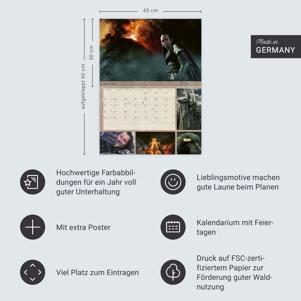 Produktbild: Der Herr der Ringe Broschur XL Kalender 2027