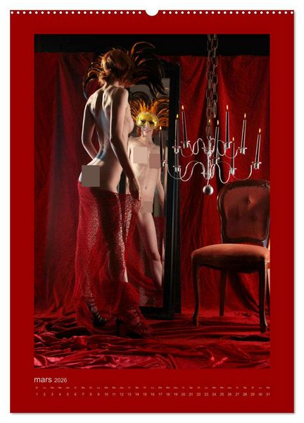 Produktbild: Lingerie dans le miroir (Calendrier mural 2026 DIN A2 horizontal) calendrier de bureau
