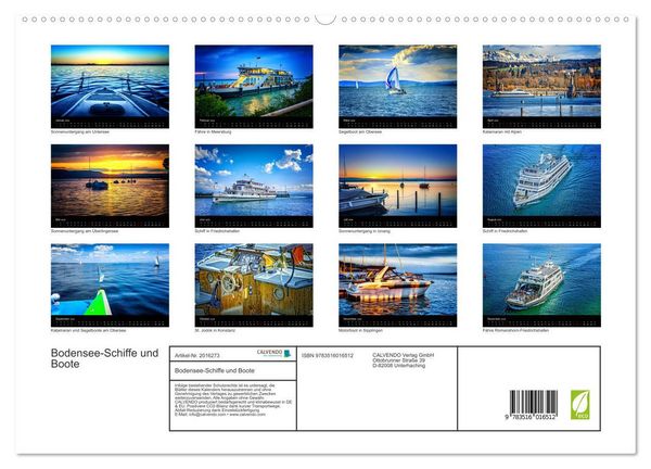 Produktbild: Bodensee-Schiffe und Boote (hochwertiger Premium Wandkalender 2026 DIN A2 quer), Kunstdruck in Hochglanz
