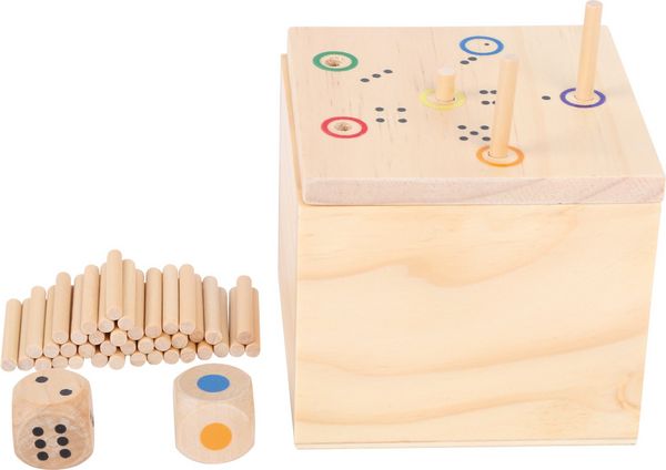 Produktbild: small foot 6558 - W&uuml;rfelspiel 6 raus in der Box, Holz, Steckspiel,