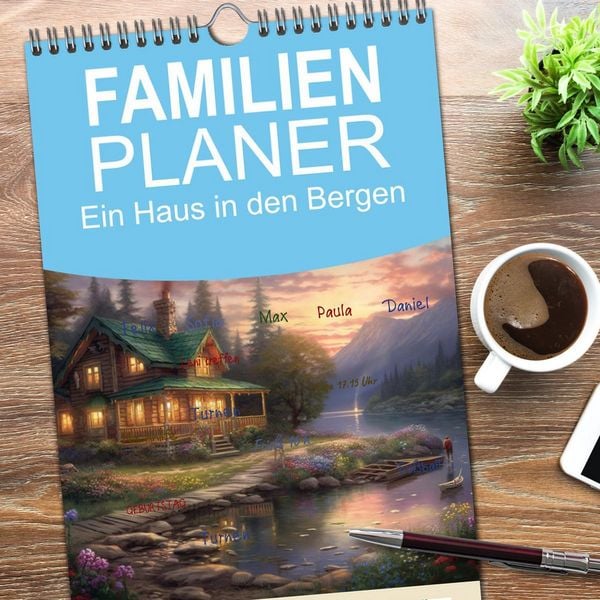 Produktbild: Familienplaner 2026 - Ein Haus in den Bergen mit 5 Spalten (Wandkalender, 21 x 45 cm) CALVENDO