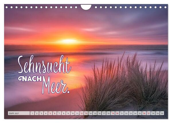 Produktbild: K&Uuml;STENZAUBER Sehnsucht nach Meer (Wandkalender 2027 DIN A4 quer), CALVENDO Monatskalender