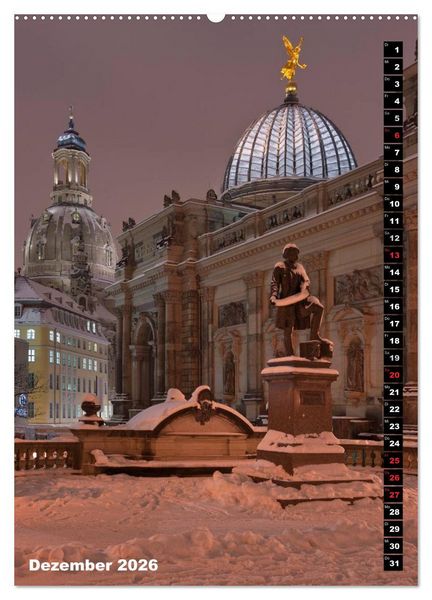 Produktbild: Dresden bei Nacht (Wandkalender 2026 DIN A2 hoch), CALVENDO Monatskalender
