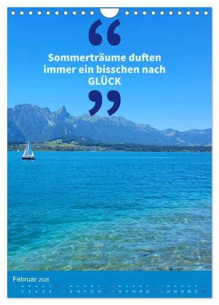 Produktbild: Verr&uuml;ckt nach SOMMER Urlaub- Auszeit - Spr&uuml;che (Wandkalender 2026 DIN A4 hoch), CALVENDO Monatskalender