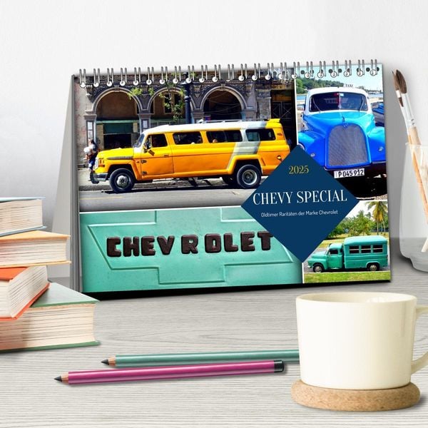 Produktbild: CHEVY SPECIAL - Oldtimer Rarit&auml;ten der Marke Chevrolet (Tischkalender 2025 DIN A5 quer), CALVENDO Monatskalender