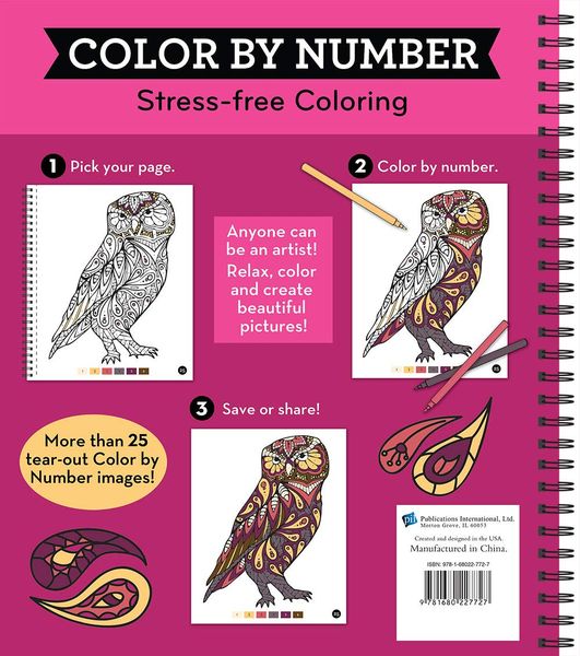 Produktbild: Brain Games - Color by Number: Stress-Free Coloring (Pink)