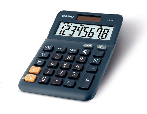 Produktbild: CASIO Tischrechner MS8E, 8 Stellen, Solar/Batterie
