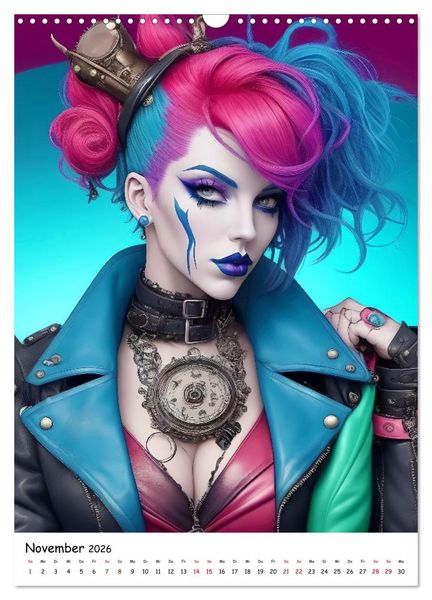 Produktbild: Steam-Punk-Girls - Eine charmante und sympathische Subkultur (Wandkalender 2026 DIN A3 hoch), CALVENDO Monatskalender