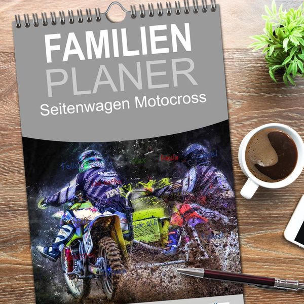 Produktbild: Familienplaner 2026 - Seitenwagen Motocross mit 5 Spalten (Wandkalender, 21 x 45 cm) CALVENDO