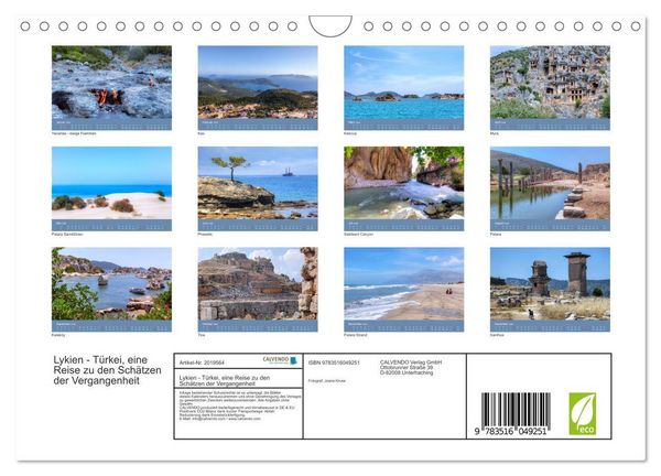 Produktbild: Lykien - T&uuml;rkei, eine Reise zu den Sch&auml;tzen der Vergangenheit (Wandkalender 2026 DIN A4 quer), CALVENDO Monatskalender