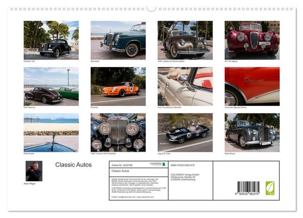 Produktbild: Classic Autos (hochwertiger Premium Wandkalender 2026 DIN A2 quer), Kunstdruck in Hochglanz