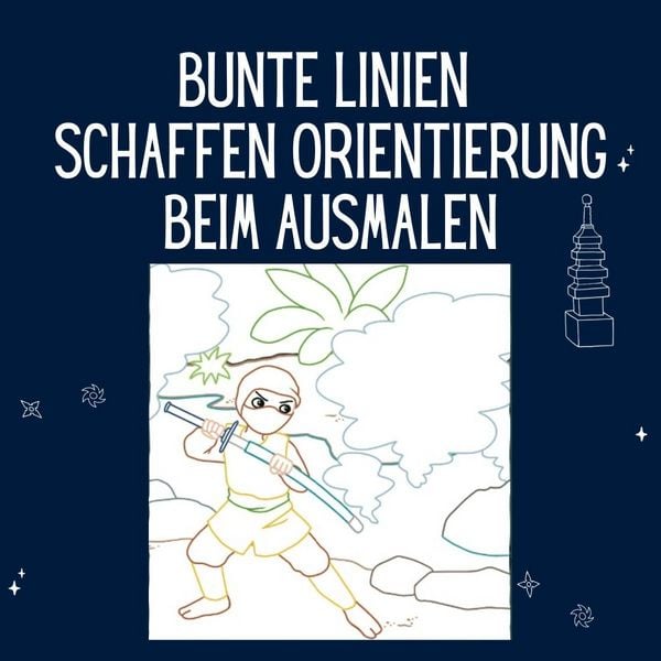 Produktbild: Zauberpapier Malbuch Ninjas