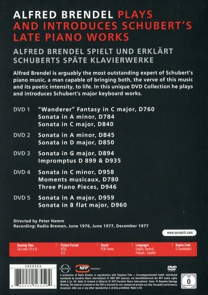 Produktbild: Alfred Brendel spielt und erkl&auml;rt Schubert [5 DVDs]