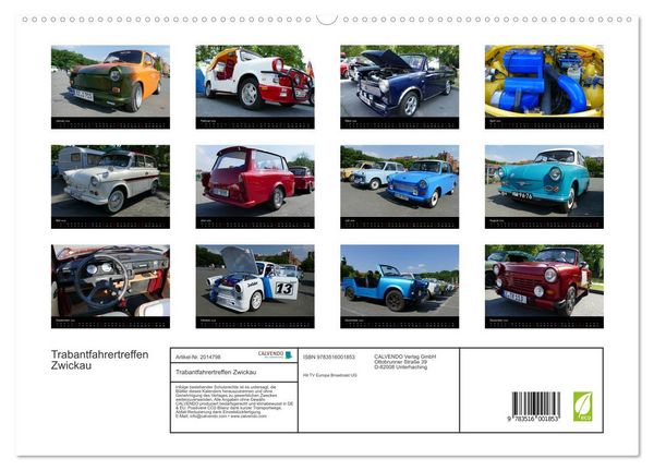 Produktbild: Trabantfahrertreffen Zwickau (hochwertiger Premium Wandkalender 2026 DIN A2 quer), Kunstdruck in Hochglanz