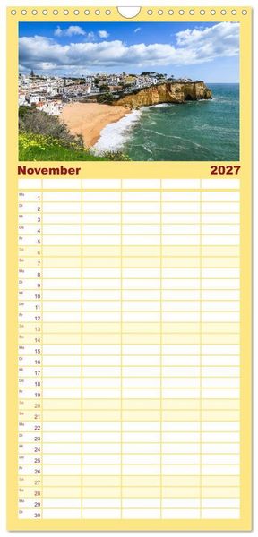 Produktbild: Familienplaner 2027 - Wundervolle Algarve mit 5 Spalten (Wandkalender, 21 x 45 cm) CALVENDO