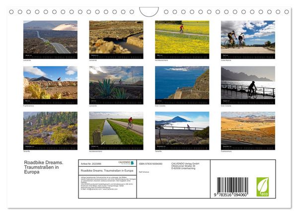 Produktbild: Roadbike Dreams. Traumstra&szlig;en in Europa (Wandkalender 2026 DIN A4 quer), CALVENDO Monatskalender