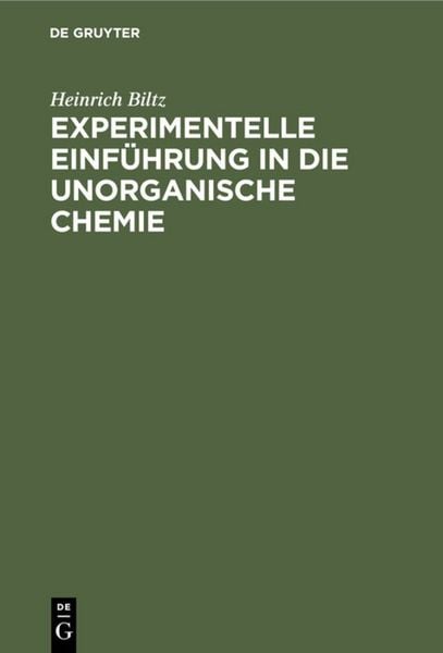 Produktbild: Experimentelle Einf&uuml;hrung in die unorganische Chemie