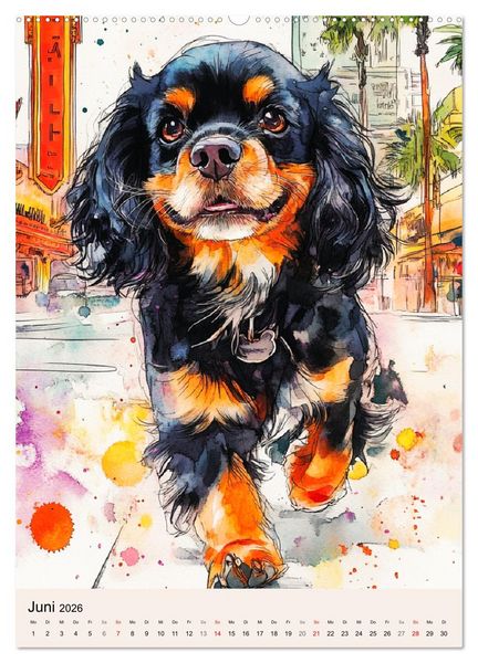 Produktbild: Bezaubernde Hunde. Unsere Freunde im lieblichen Aquarell-Stil (Wandkalender 2026 DIN A2 hoch), CALVENDO Monatskalender
