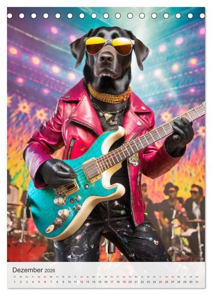 Produktbild: Rockstar Labbi (Tischkalender 2026 DIN A5 hoch), CALVENDO Monatskalender
