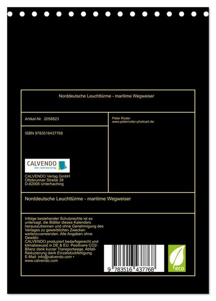 Produktbild: Norddeutsche Leuchtt&uuml;rme - maritime Wegweiser (Tischkalender 2026 DIN A5 hoch), CALVENDO Monatskalender