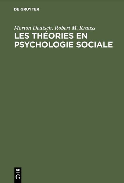 Produktbild: Les th&eacute;ories en psychologie sociale