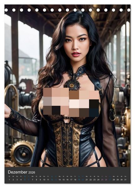 Produktbild: Sinnlicher Steampunk (Tischkalender 2026 DIN A5 hoch), CALVENDO Monatskalender