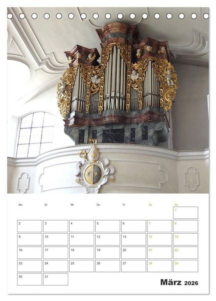 Produktbild: Orgeln zum Verlieben! (Tischkalender 2026 DIN A5 hoch), CALVENDO Monatskalender