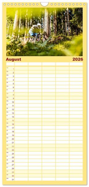 Produktbild: Familienplaner 2026 - Mountain Bike 2026 by Stef. Cand&eacute; mit 5 Spalten (Wandkalender, 21 x 45 cm) CALVENDO