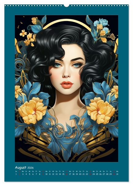 Produktbild: Glanz der Filmdiven. Art Nouveau Paintings im Poster-Stil (hochwertiger Premium Wandkalender 2026 DIN A2 hoch), Kunstdruck in Hochglanz