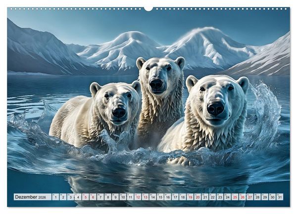 Produktbild: Im magischen Land der Eisb&auml;ren (hochwertiger Premium Wandkalender 2026 DIN A2 quer), Kunstdruck in Hochglanz