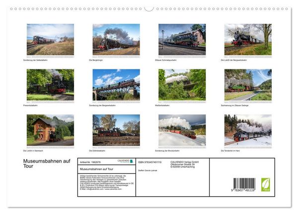 Produktbild: Museumsbahnen auf Tour (hochwertiger Premium Wandkalender 2026 DIN A2 quer), Kunstdruck in Hochglanz