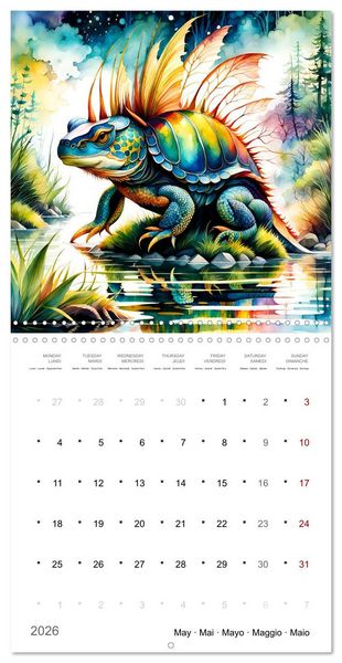 Produktbild: Cr&eacute;atures enchant&eacute;es (Calendrier mural carr&eacute; 2026 30x30 cm) Calendrier double avec une page pour vos prises de notes
