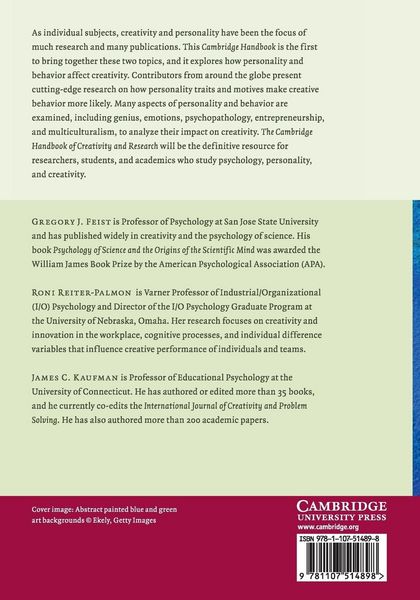 Produktbild: The Cambridge Handbook of Creativity and Personality Research