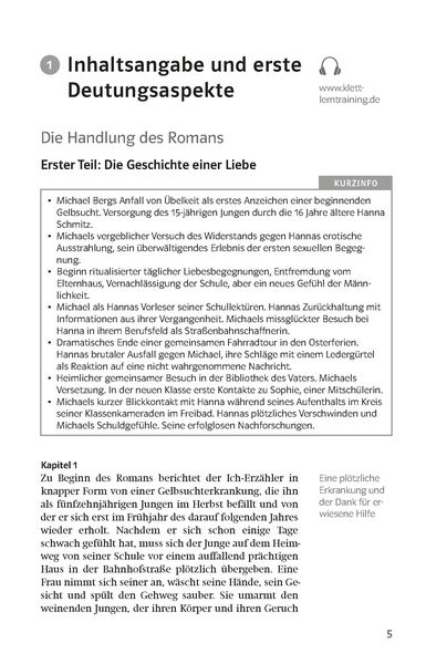 Produktbild: Lekt&uuml;rehilfen Bernhard Schlink "Der Vorleser"