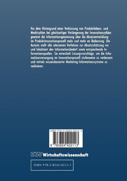 Produktbild: Absatzanalyse bei der Produktinnovation