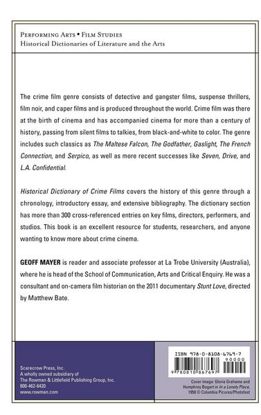 Produktbild: Historical Dictionary of Crime Films